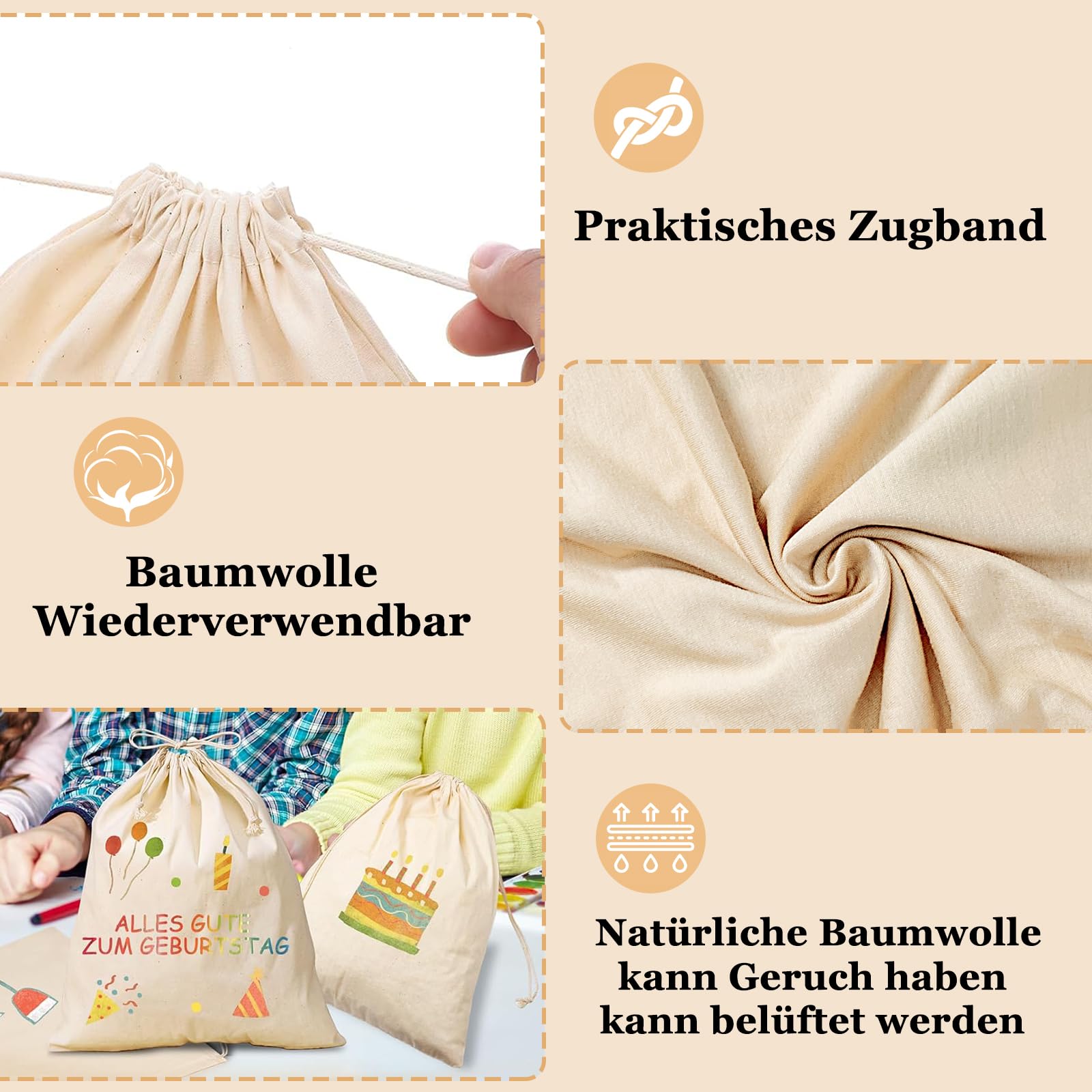 12 Sacchetti Di Cotone Con Cordino 15×20 Cm – Per Calendario Avvento, Lavanda, Fai Da Te E Bomboniere