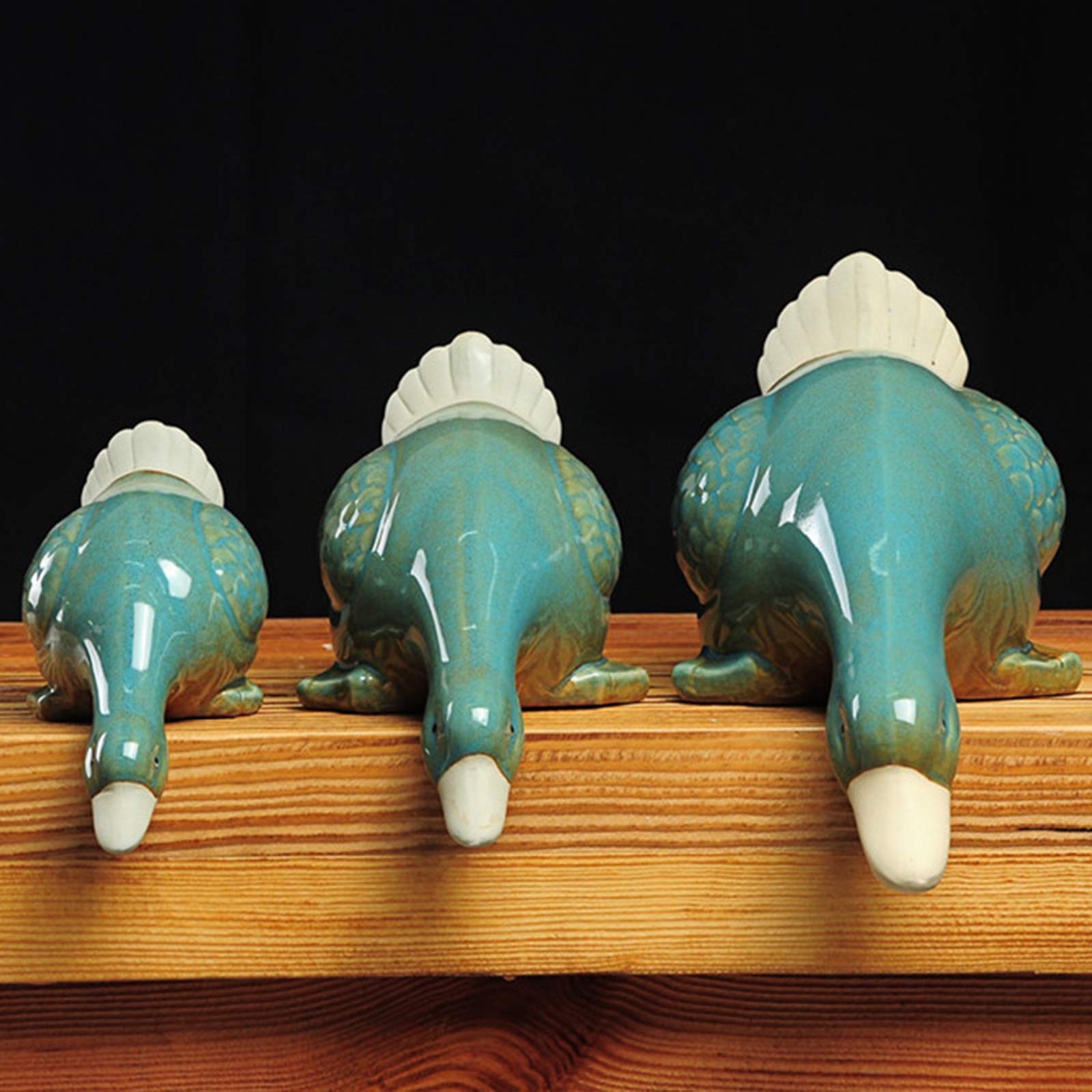 Statuetki i figurki ceramiczne dekoracje, rzeźby zwierząt do salonu, na zewnątrz lub wewnątrz, do ogrodu, stawu, rękodzieła artystycznego, zestaw