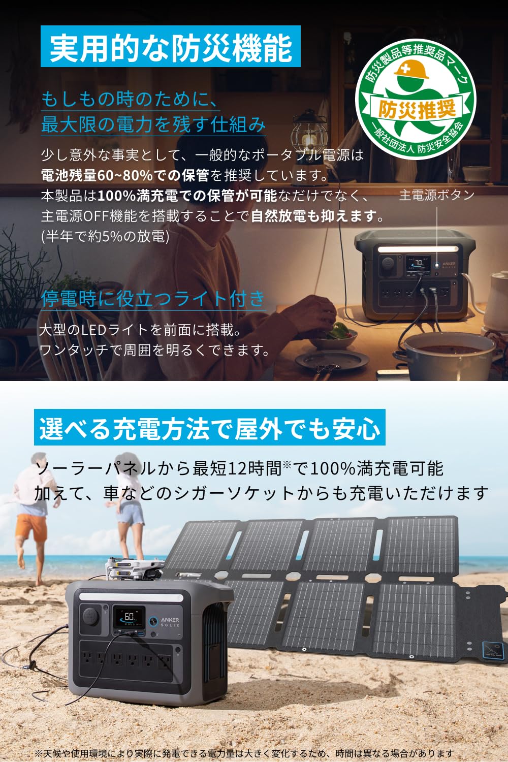 Amazon.co.jp: 【1056Whポータブル電源 & 100Wソーラーパネルセット