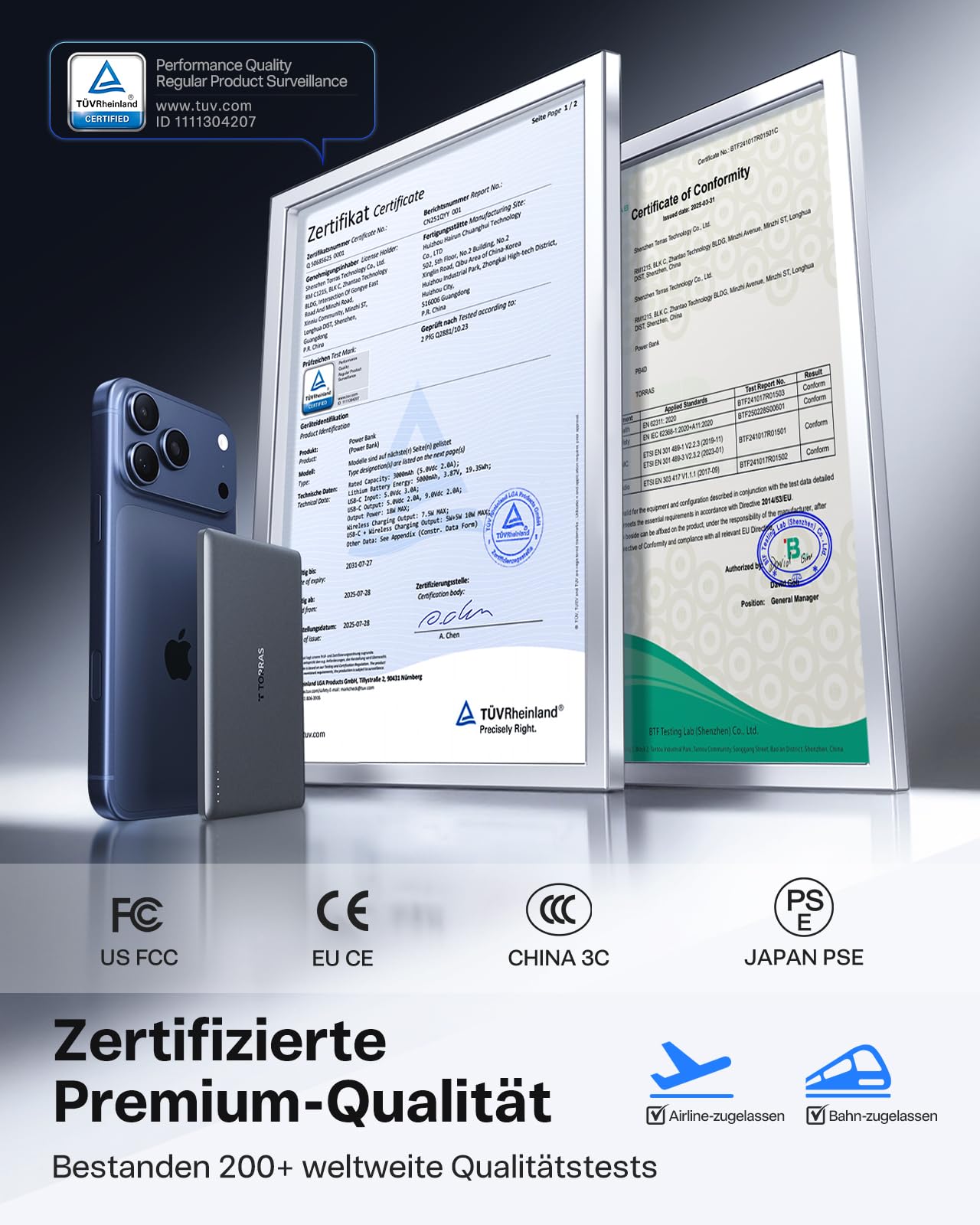 TORRAS MiniMag Ultra Slim Powerbank für Magsafe, 18W Schnellladen 5000mAh Magnetische Powerbank Klein, Wireless Externe Akkupack mit USB-C-Kabel für iPhone 17 Pro Max/Air/16/15/14/13/12, Grau Titan.