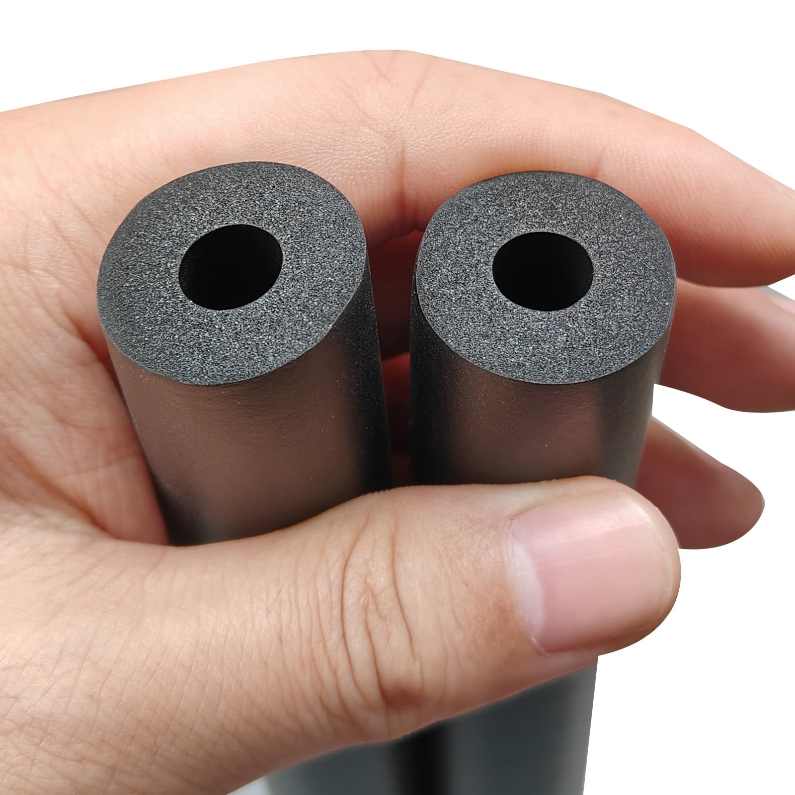 QUARKZMAN 2pz 10" Tubo Isolante per Tubi 1/4 Pollici(6mm) ID 5/8 Pollici(16mm) OD Tubo in Schiuma per Supporto Impugnatura, Nero