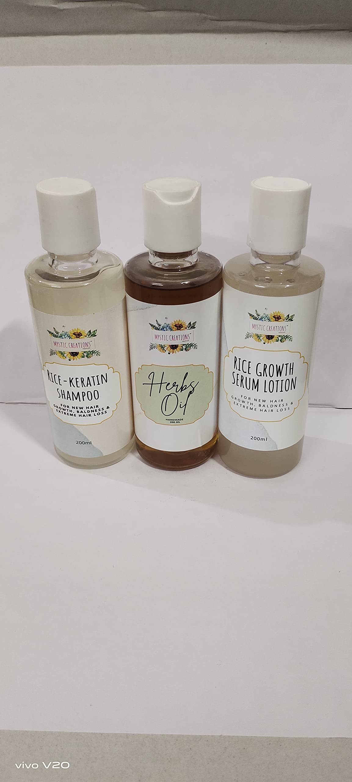 Mystic Creations Rice Shampoo Combo Herbs Oil & Rice Lotion Enriched Rice Water Lotion |Rice Serum Lotion