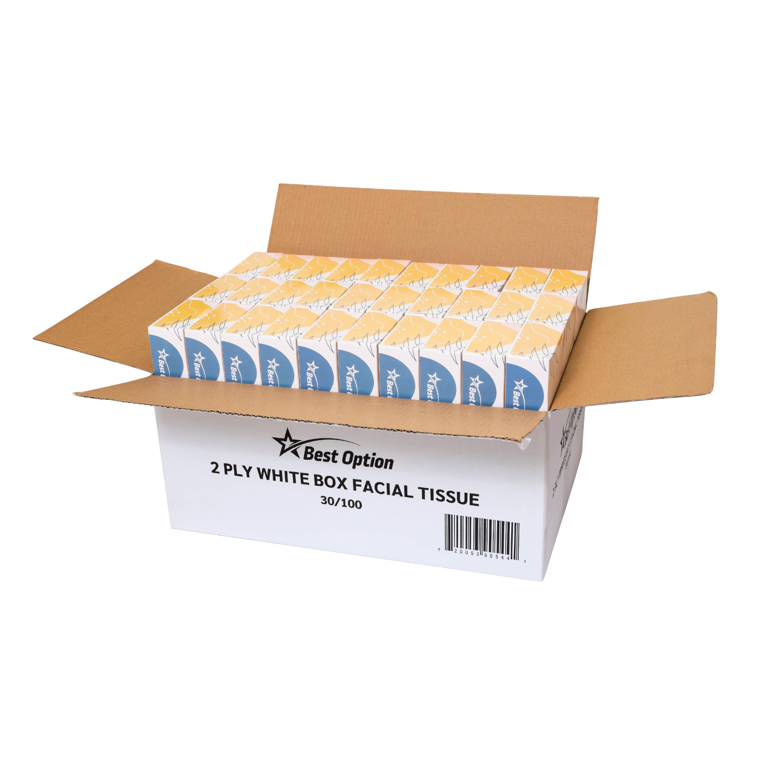 Soft 2-Ply Facial Tissue, White, 100-Count Box| Professional, Gentle and Durable | Great for Bathroom, Office, Business, School (3,000 Tissues, Bulk Pack of 30-Boxes)