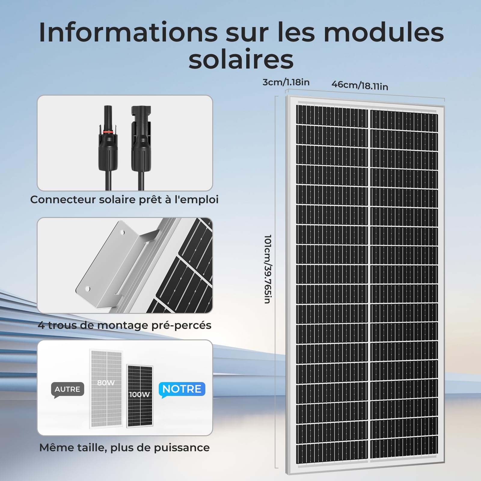 Kit Panneau Solaire 200 W 12V (2x100W) N-Type 18BB 25% IP68, Régulateur PWM 30A, pour Camping-Car, Van, Bateau, Système Solaire Hors Réseau