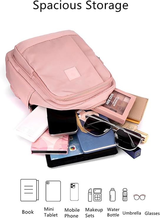 Backpack for Women Small, Mini Lightweight Nylon Stylish Travel Backpack Purse Shoulder Bag Cute Day Pack