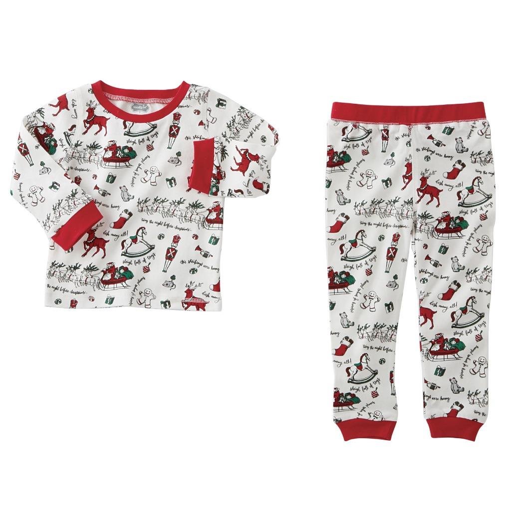 Mud Pie Unisex Very Merry Christmas Pajamas (Infant/Toddler) Red 9-12 Months