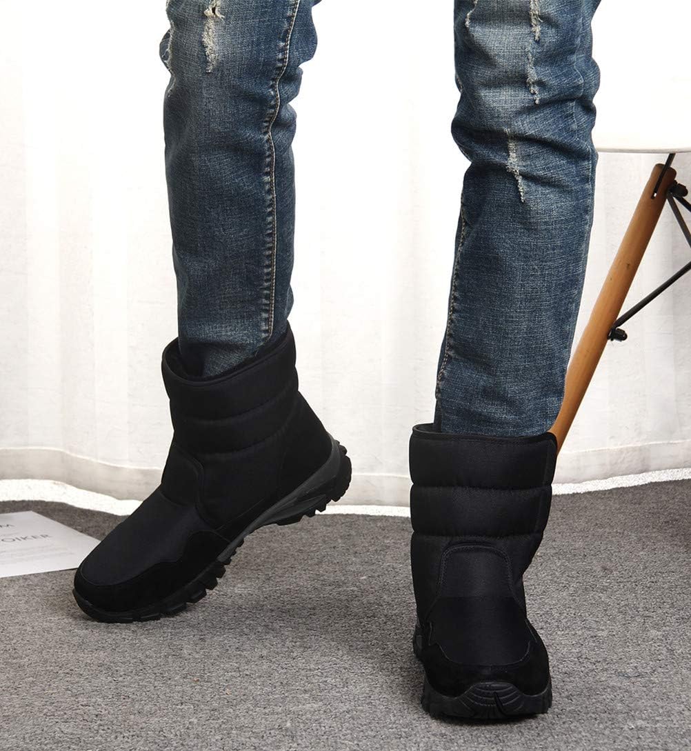 DADAWEN Men's Winter Snow Boots Outdoor Waterproof Anti-Slip Warm Fur Lined Cold Weather Boots - Image 7