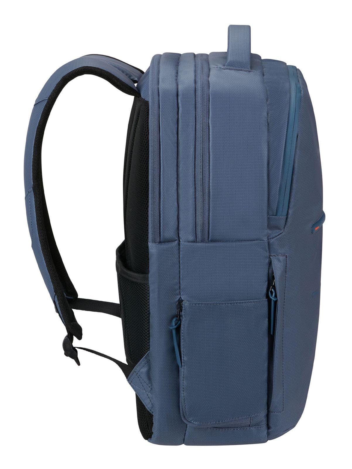 American Tourister Urban Groove UG11 - Zaino porta PC 15,6" (50 cm) - Zaino business e scuola con porta USB, tasca RFID, copertura antipioggia riflettente, 23L - Blu/Arancione (Navy/Orange)