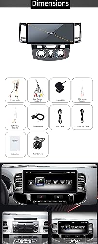 Miniatura 2 de Radio GPS de coche de 123 pulgadas reproductor estéreo navegación GPS Android 120 para Toyota Toyota Fortuner Hilux 2005-2007 WiFi AUX control del