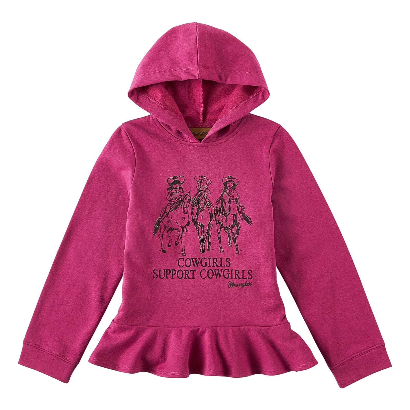 Dark Pink Cowgirls Support Hoodie by Wrangler