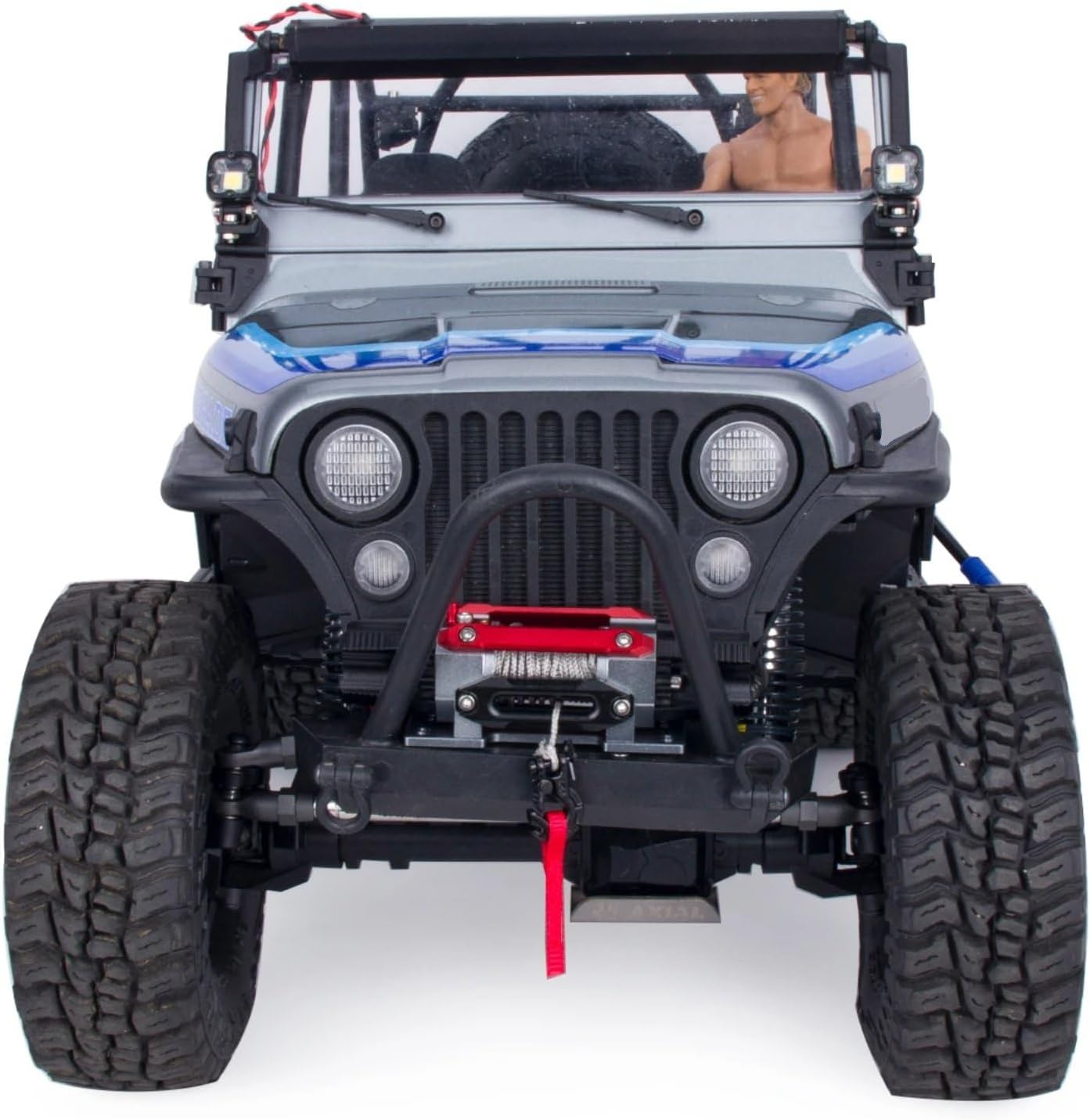 for Axial for SCX10 for TRX4 for TRX6 1/10 Metal Winch Hook with Winch Pull Strap Tags Decoration RC Crawler Car Upgrade Parts RC Car Parts(Red)