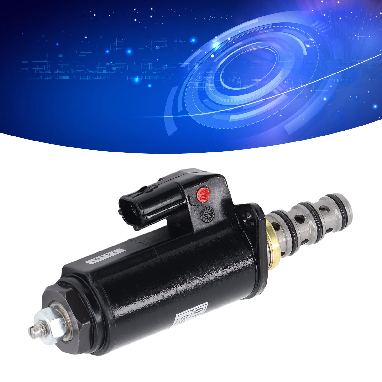 Cocoarm Sicherheitsverriegelungs-Magnetventil, Bagger-Magnetventil aus Legiertem Stahl, 2-Nadel-Ersatzteil, Mattes Gehäuse, Direkte Passform für SK200 8 250 330 350 8