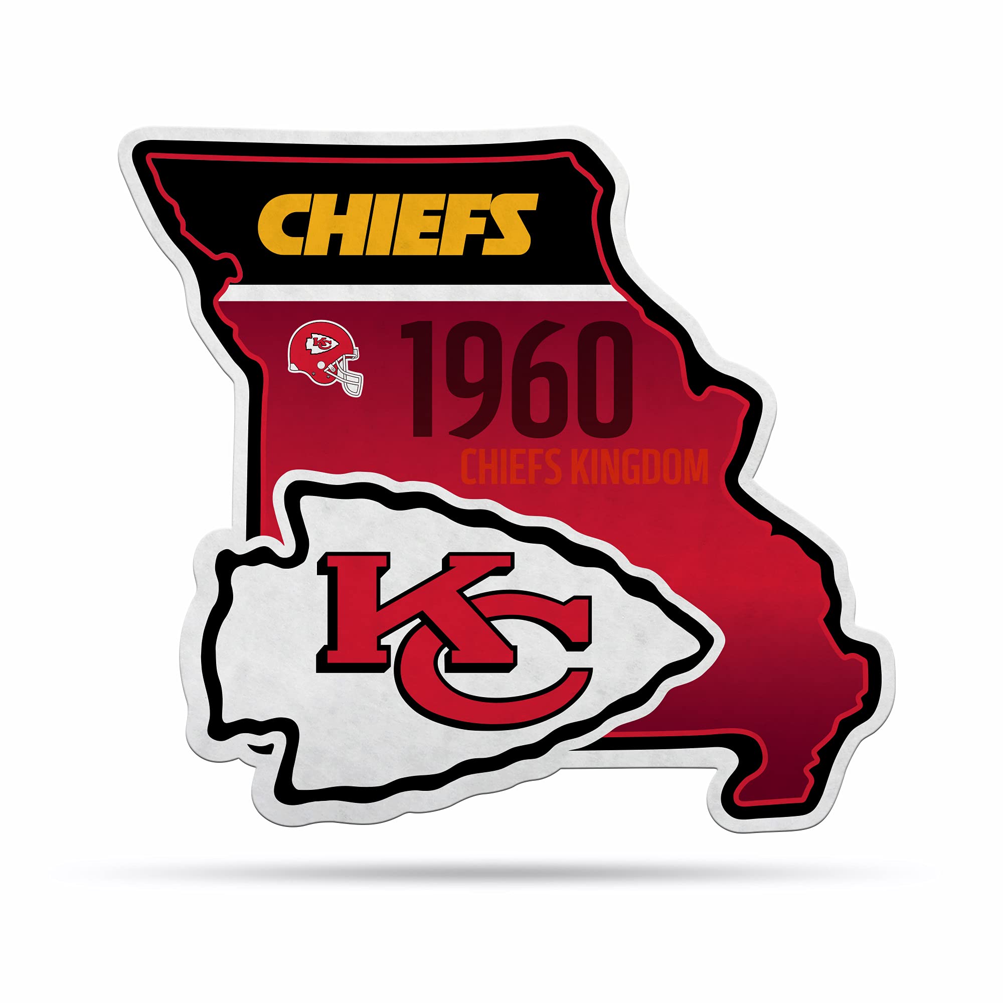 Rico Industries NFL Football State Shape Shape Cut Pennant - Home and Living Room Décor - Soft Felt EZ to Hang