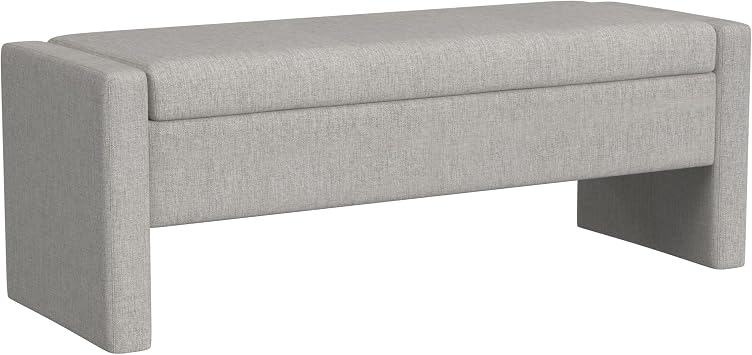 HomePop 50" Copenhagen Storage Bench - Light Gray Woven