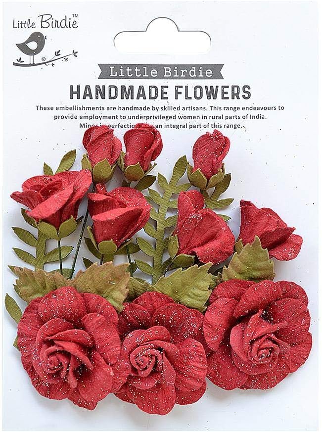 Little Birdie Itsy Bitsy- Handmade Flowers- Kimberley Love & Roses 14Pcs