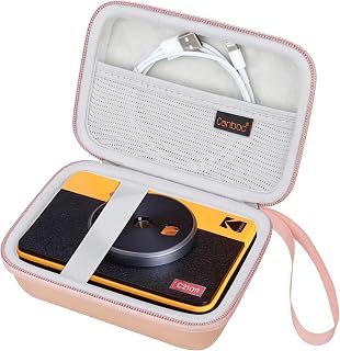 Canboc Carrying Case for KODAK Mini 2 Retro 4PASS Portable Photo Printer/KODAK Mini Shot 2 Retro 4PASS 2-in-1 Instant Digital Camera, Mesh Bag fits Photo Paper and Cable, Rose Gold