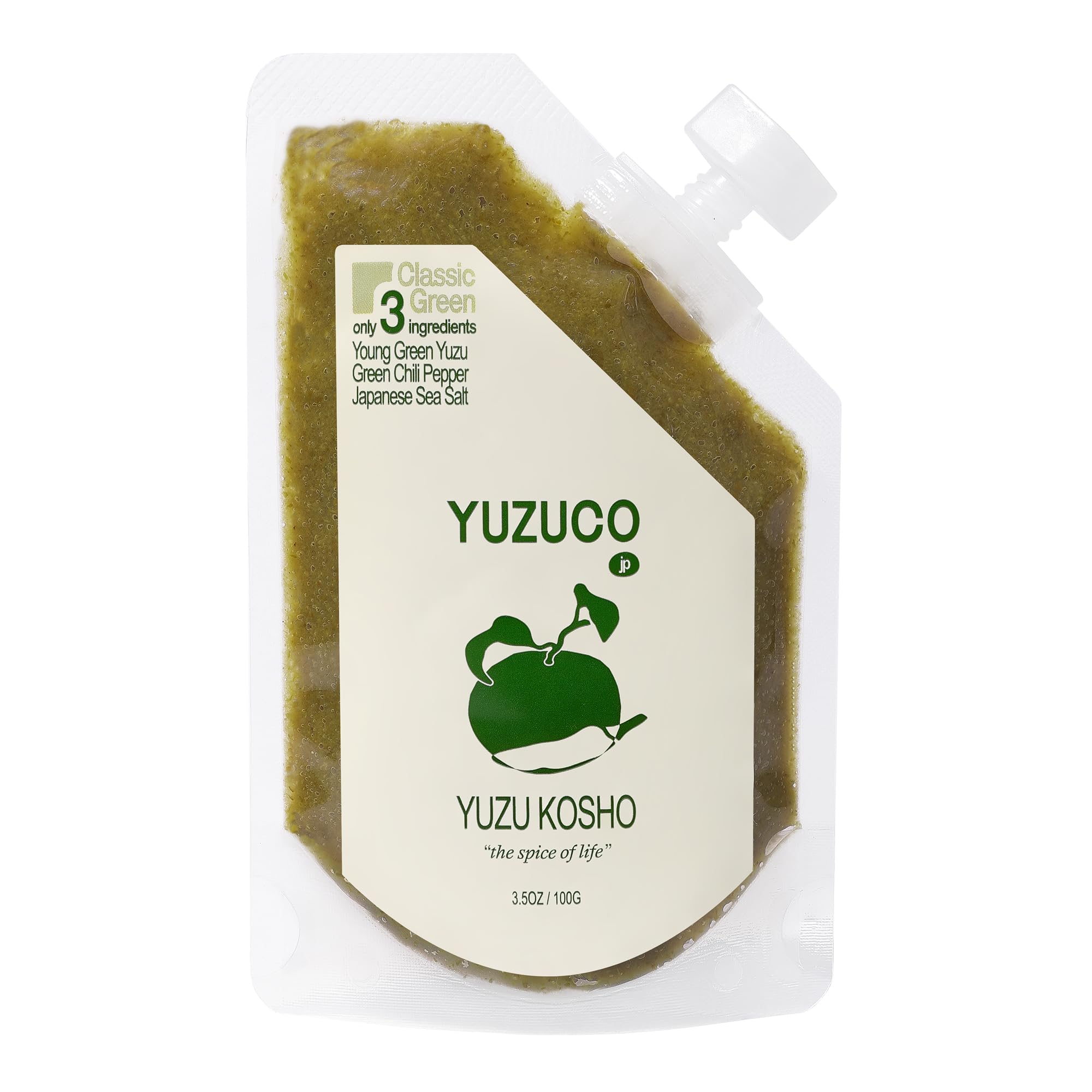 YUZUCO - Yuzu Kosho - 3.5 Oz (100 G) - Loved By Chefs - Citrus, Salt & Spices - Classic Green -