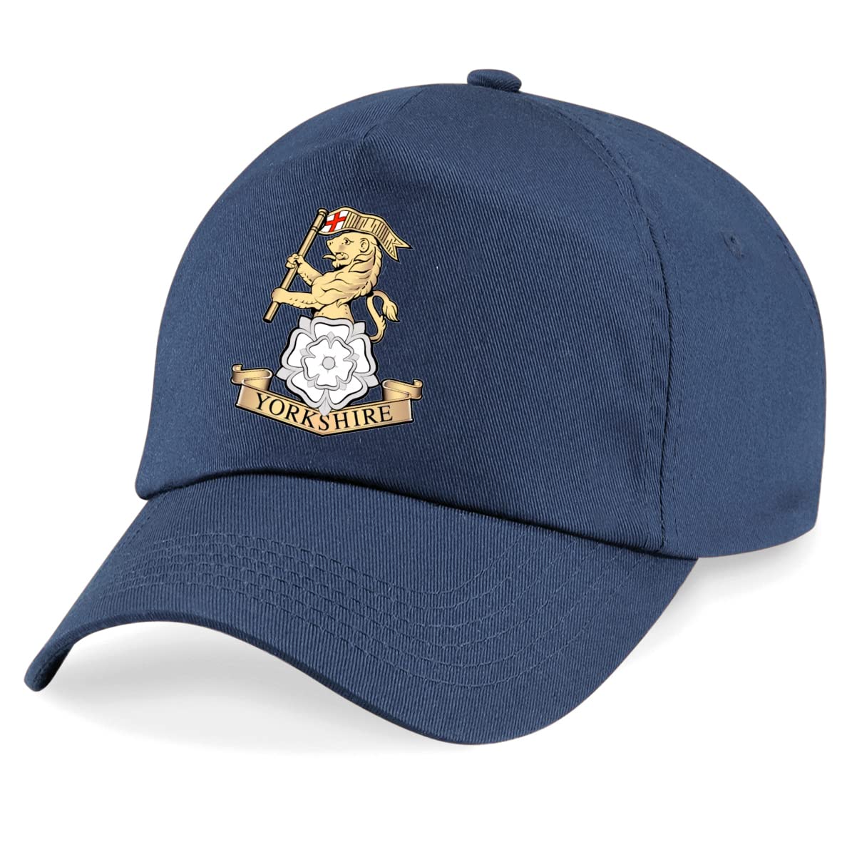 Psave Navy Yorkshire Regiment Insignia Embroidered Baseball Cap British Army Military Embroidery (Navy)