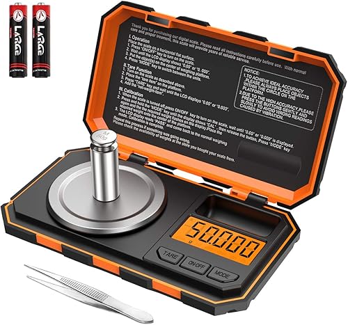 Báscula digital profesional de miligramo, 1.76 oz (actualizada) báscula de joyería de tamaño de bolsillo de alta precisión máxima, báscula