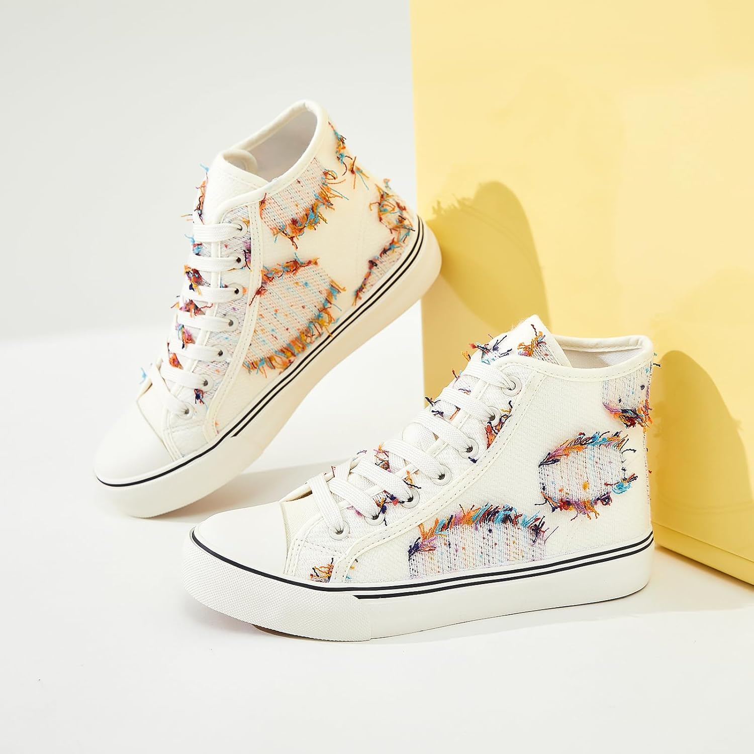 yageyan Womens High Top Canvas Sneakers Lace up Fashion Shoes for Women Casual Classic - Image 6