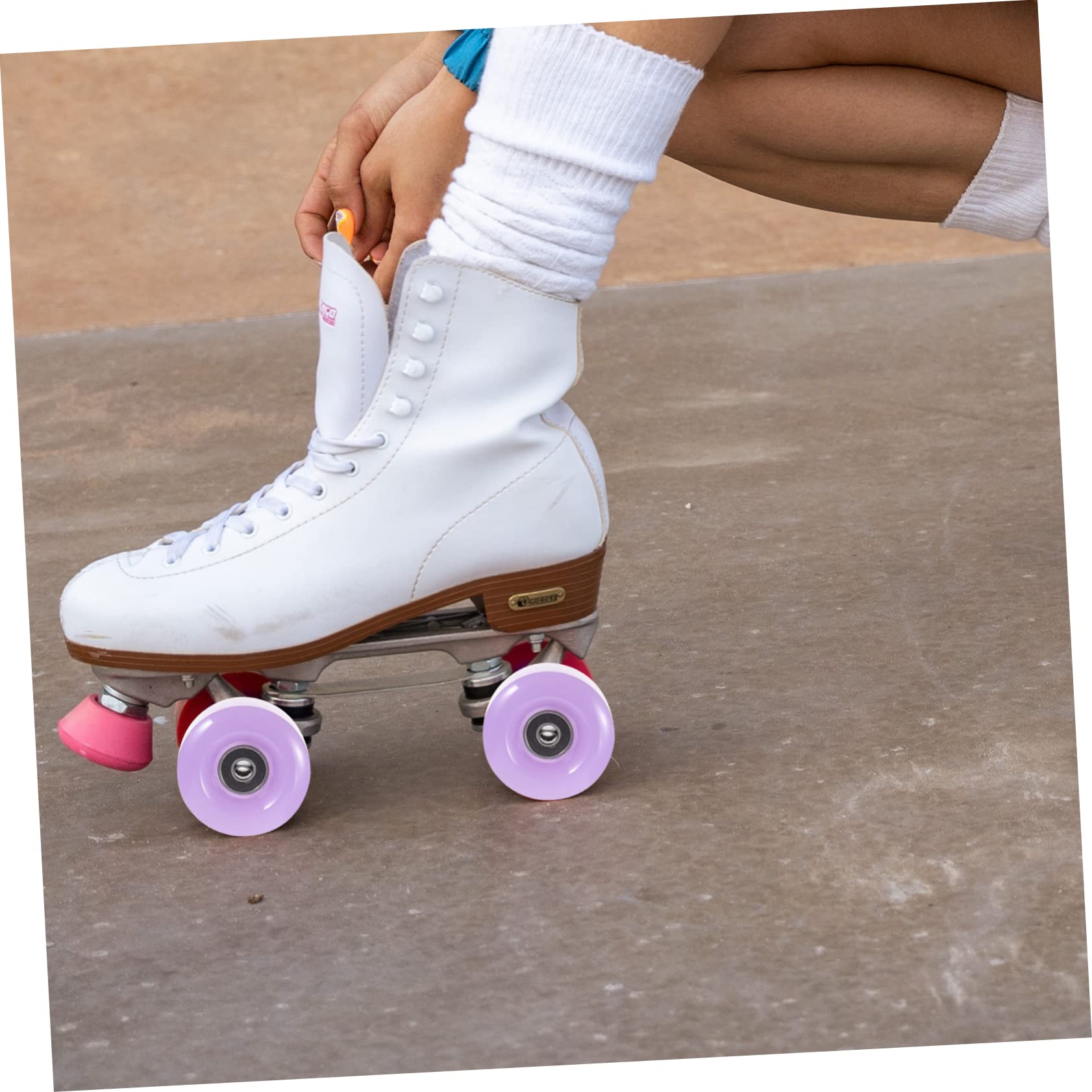 UPKOCH 4Pcs Semi Transparent Jelly Roller Skate Wheels with Bearings Durable Double Row Replacement Accessories for Skating for Recreational and Artistic Use