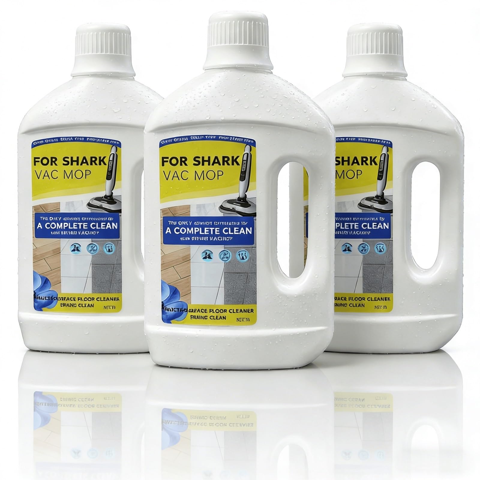 Compatible with Shark VACMOP VM252 Cordless Cleaner Multi-Surface Floor Cleaner 1L Cleaning Solution for Sealed Hardwood Tile Laminate Floors Spring Fresh Scent(3 bottle)