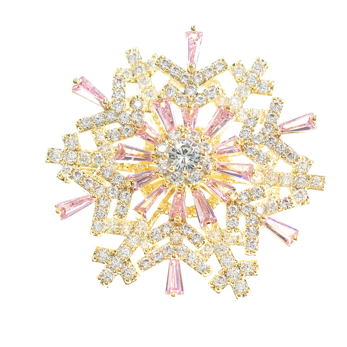 SEPBRIDALSCrystals Cubic Zirconia Snowflake Rotate Brooch Broach Pin Xmas Jewelry Gift XR01256