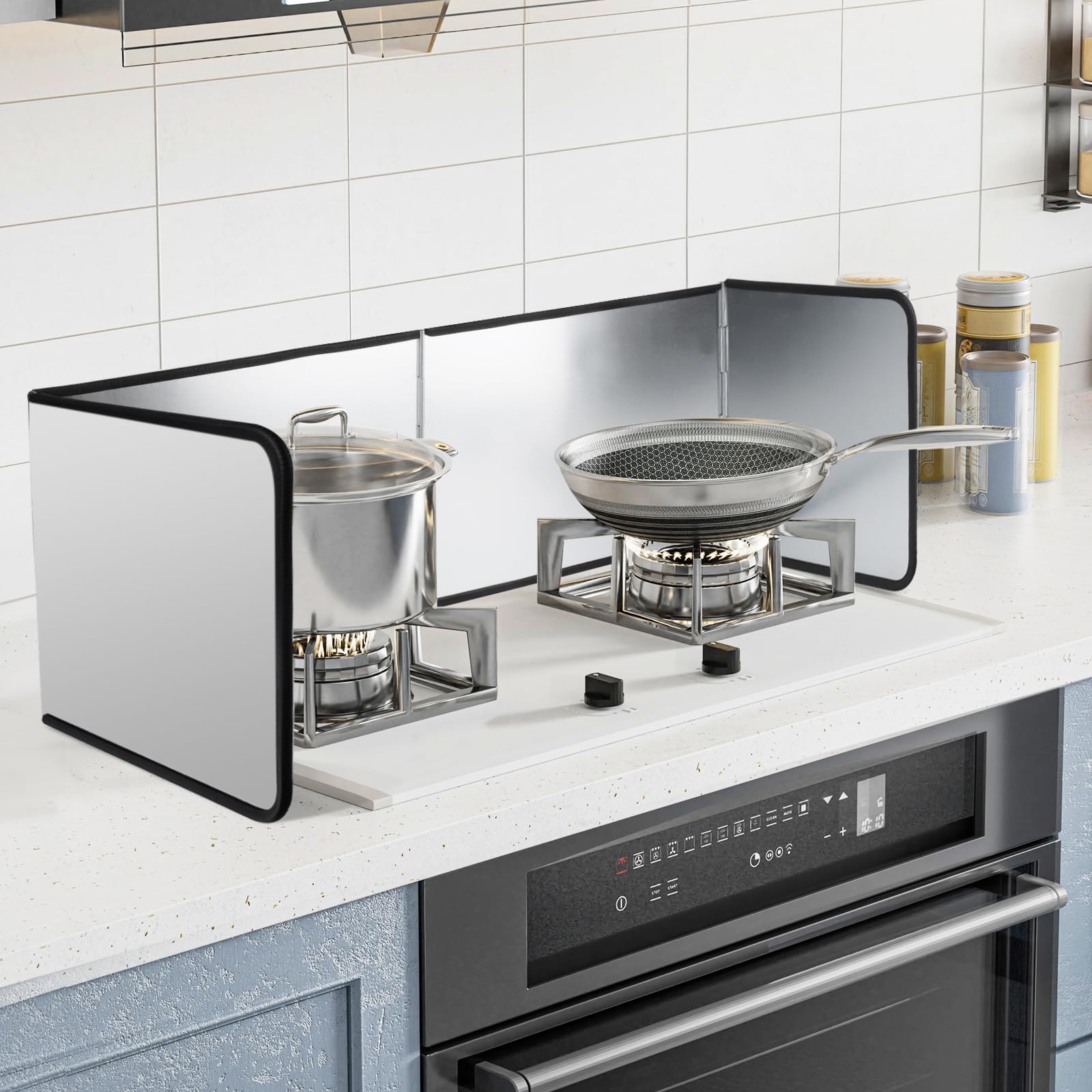 Pannello Paraschizzi Per Cucina - 4 Lati Pieghevole Antiaderente - Foto 3