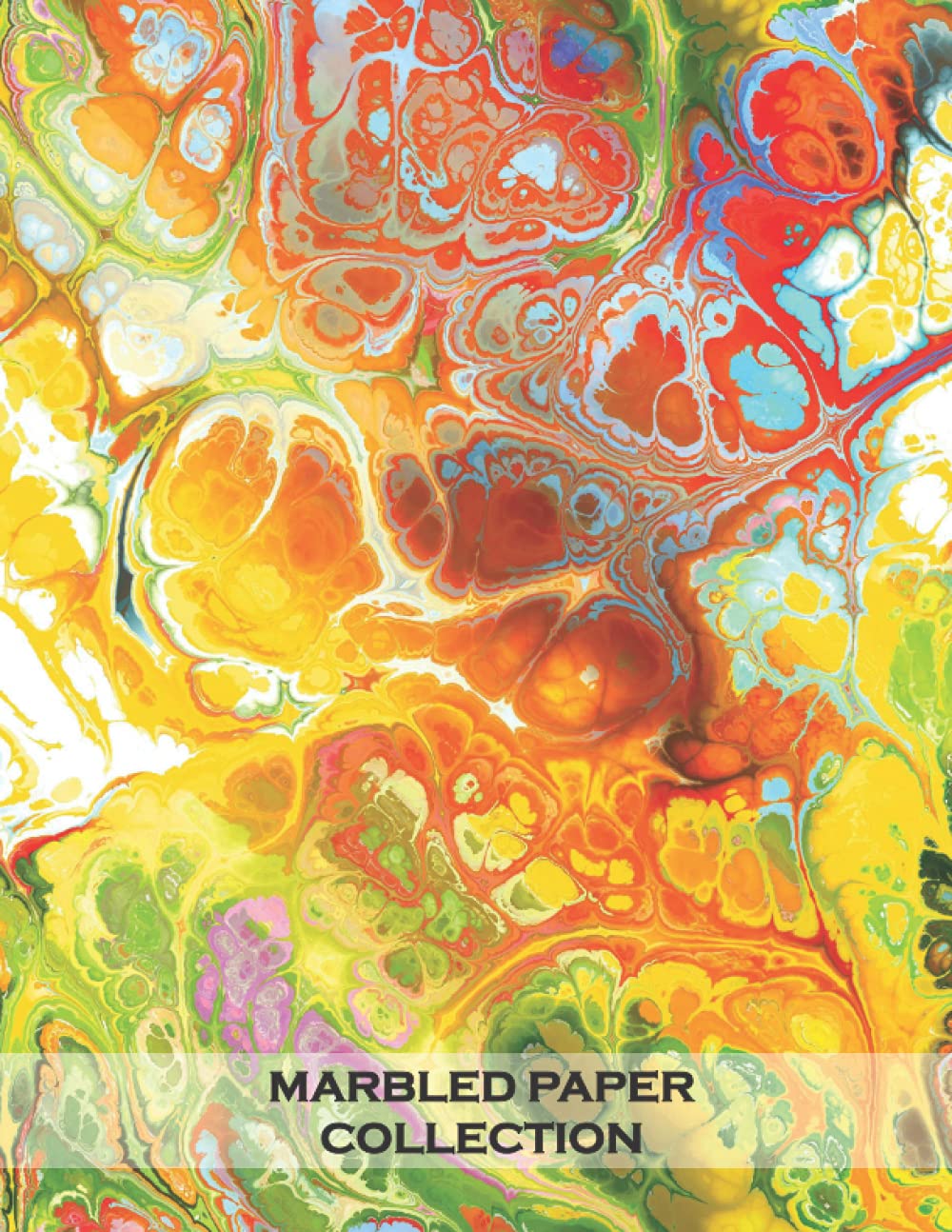 Marbled Paper Collection: 20 sheets of funky marbled papers for bookbinding and other paper crafting projects (large paper sheets for collage and paper crafting) - 8.5x11 inches 40 pages
