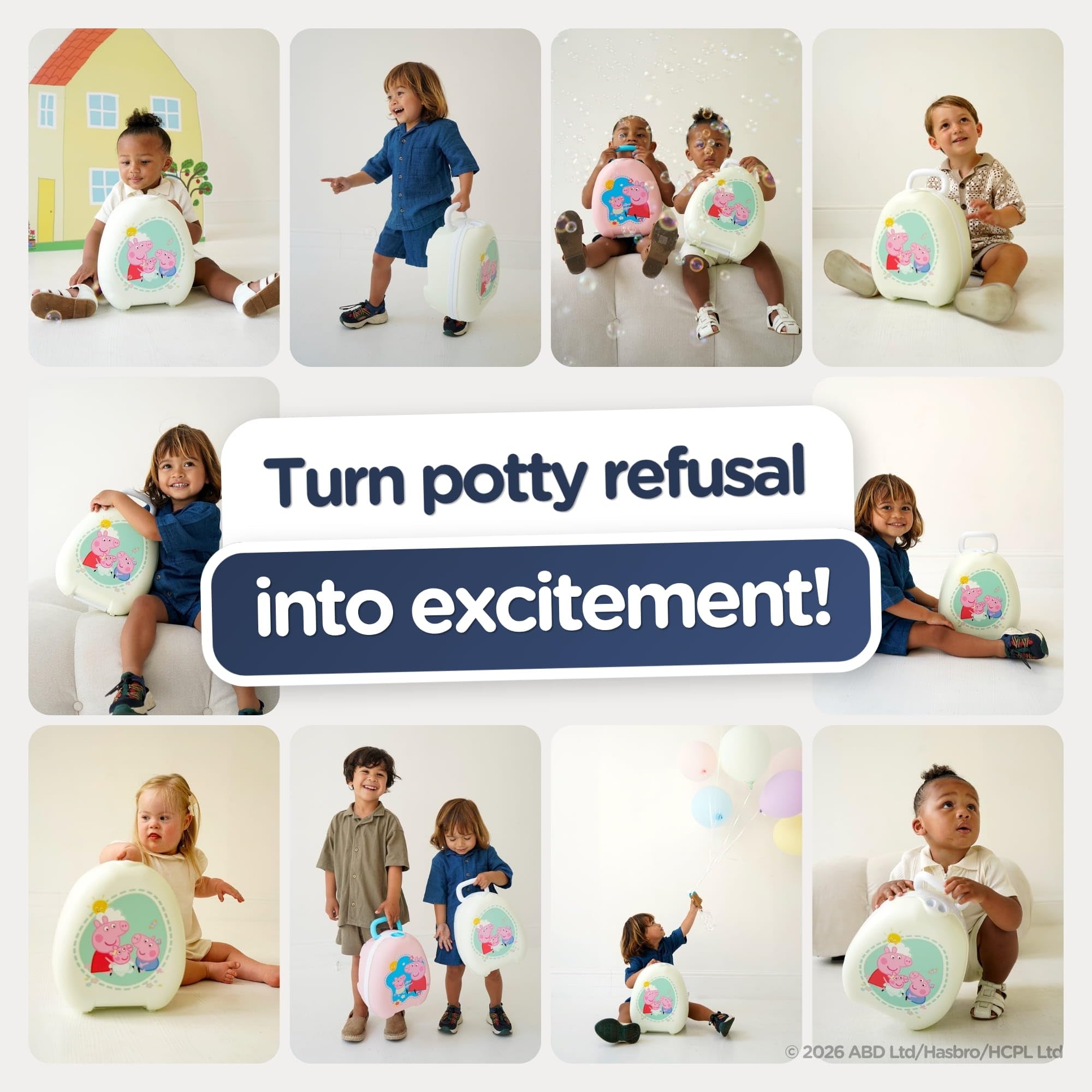 Peppa Pig My Carry Potty - Vasino da viaggio per bambini, portatile, premiato, da portare ovunque (Evie Pig, Peppa Pig e George Pig)