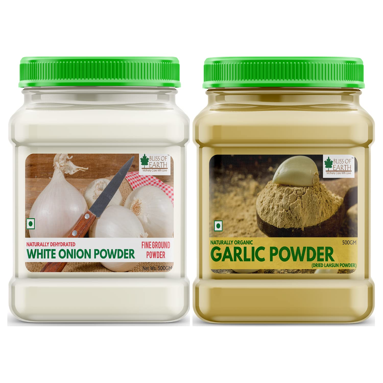 Bliss Of Earth Combo Of Natural White Onion Powder For Cooking & Hair Growth Organic Garlic