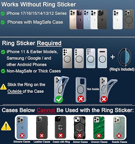 Miniatura 6 de Soporte magnético para teléfono para automóvil, soporte de teléfono con ventosa de ultra vacío, soporte de teléfono ajustable de 360 para tu