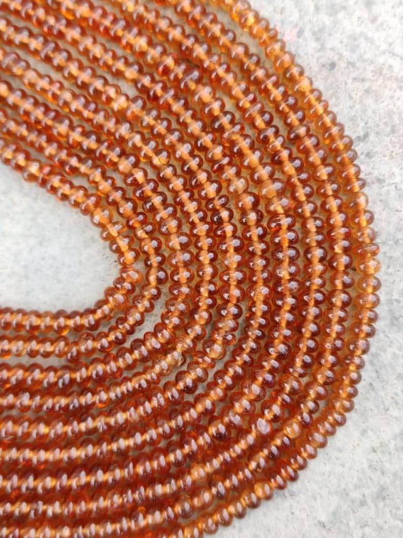 Hessonite naturelle perles rondes lisses 3.5mm de qualité gemme pour création de bijoux durables