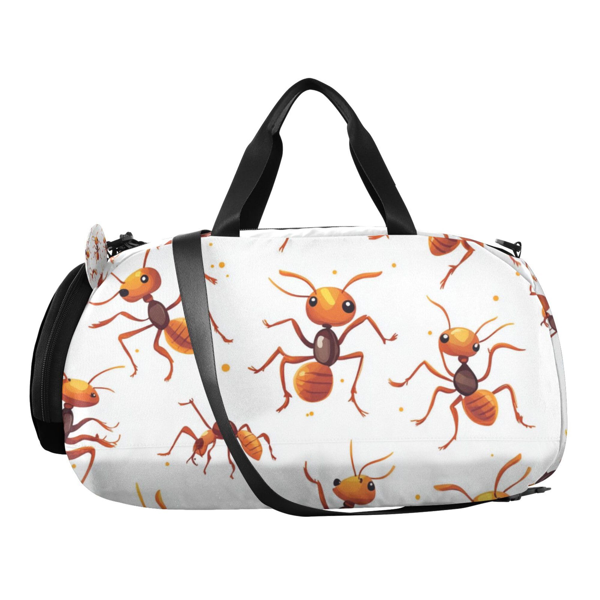 Glaphy Funny Ants Duffle Bag for Toddler Boys Girls, Gym Sports Bag with Shoe Compartments, Kids Travel Overnight Weekender Shoulder Bag