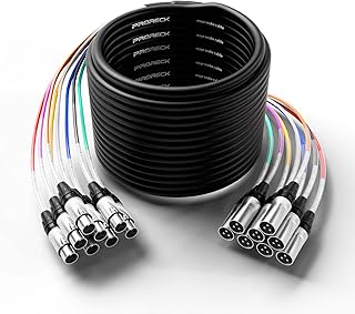 PRORECK 100ft Snake Cable, 8-Channel Shielded Audio Cable XLR Male to Female, with Color-Marked Connectors for Professional Stage, Studio, and Live (PR-XLR-8 * 100)