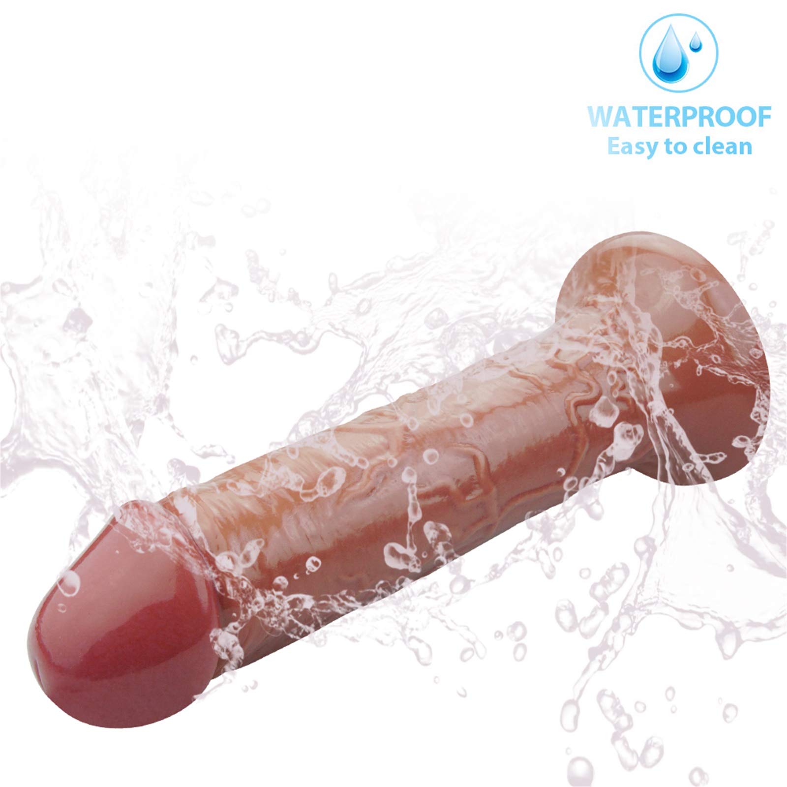 Dildo Anale Gigante Ventosa Plug Anale Giocattoli Del Sesso for Coppie Materiale In Silicone Molto Morbido Reale Con Potente Glande Realistico E Vene, 28 * 6,5