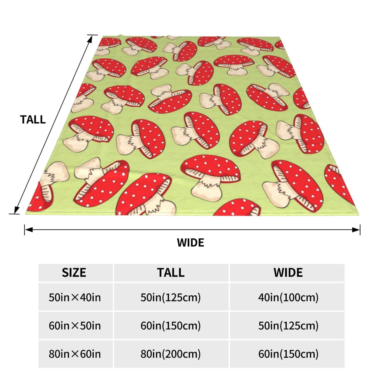 Cottagecore Coperta a forma di fungo, 101 x 127 cm, per bambini