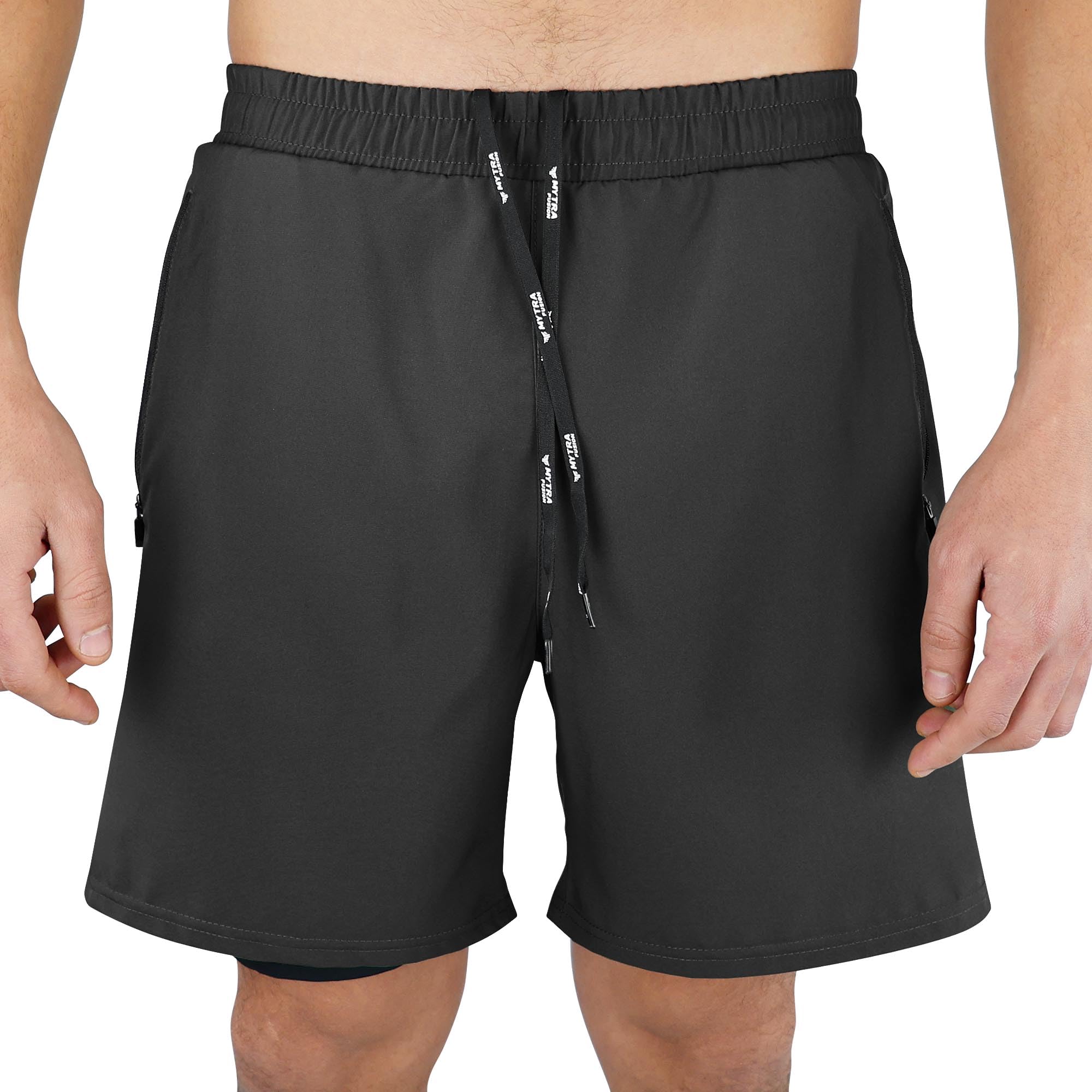 Mytra Fusion Short Running Homme 2 en 1 Short Musculation Homme pour de Multiples usages Respirant et léger Séchage Rapide Entraînement de Fitness Short Sport Homme