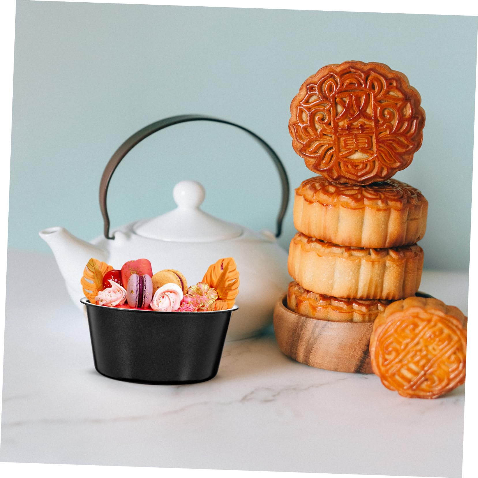 Ciieeo 5 Sätze Runde Muffinform Teilig Aus Kohlenstoffstahl Antihaft Backform Für Pudding Muffins Und Kuchen Für Desserts Und Kreative Backprojekte 3 Stück * 5