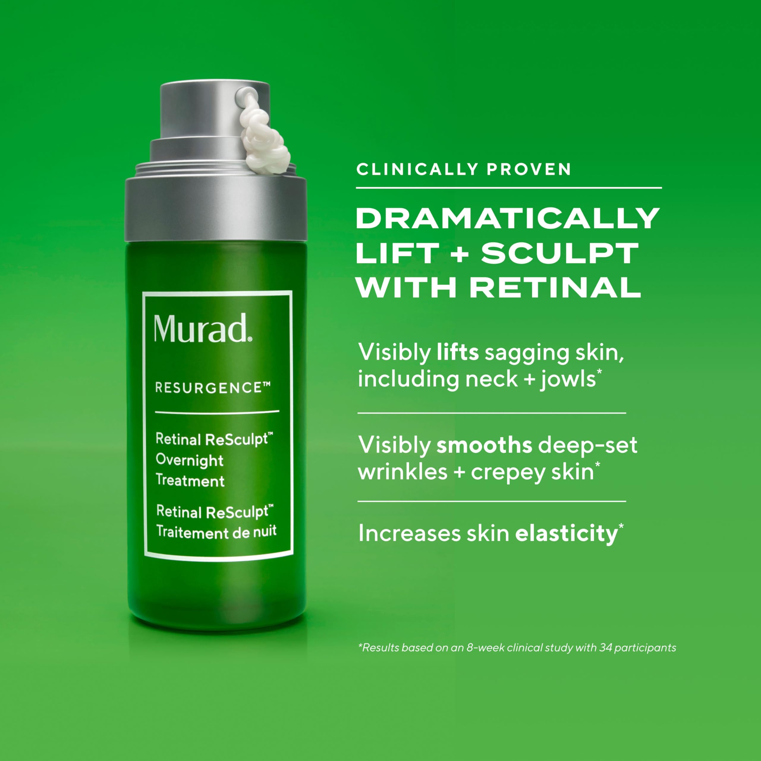 Murad Retinal ReSculpt Overnight Treatment, Anti-Ageing Retinal Night Serum for Deep Wrinkles & Fine Lines - Image 2