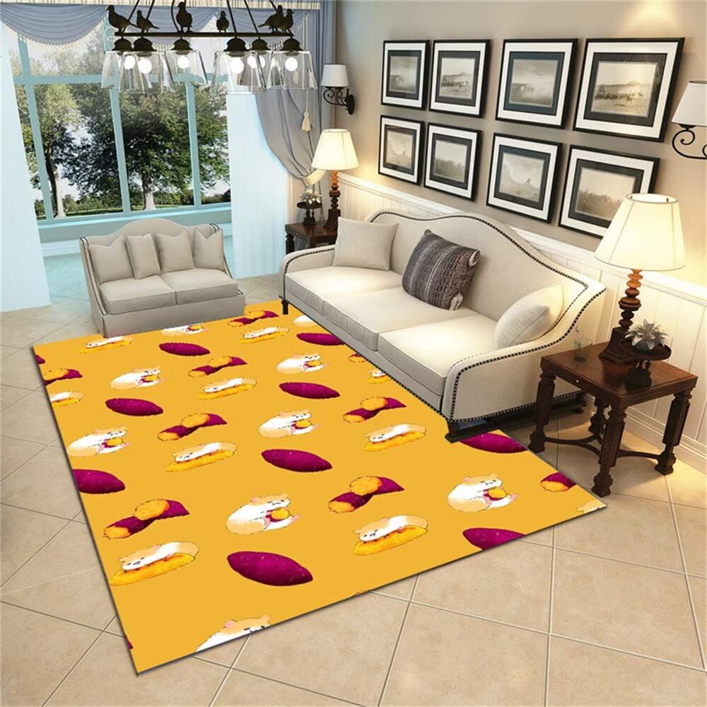 Tapis doux bébé 100x150cm jaune pour éviter le sol froid de la chambre