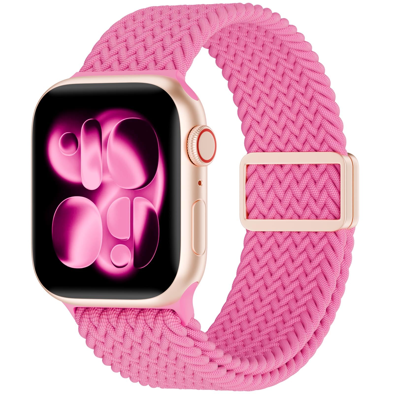 Magnetic Braided Solo Loop Compatible for Apple Watch Band 42mm 41mm 40mm 38mm 46mm 45mm 44mm 49mm, Stretchy Nylon Sport Elastic Strap for iWatch