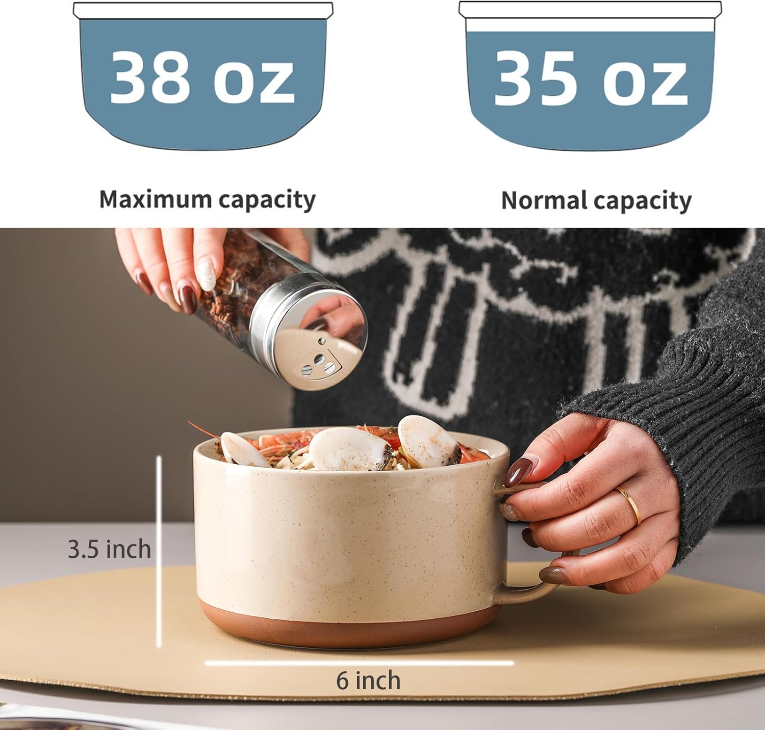 Ceramic Bowl with Lid & Extra Large Soup Bowl with Lid