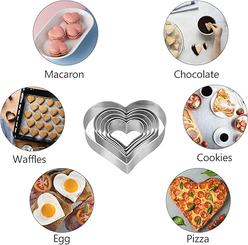 Miniatura 5 de Juego de 6 cortadores de galletas con forma de corazón, 3 45 pulgadas, 3 15 pulgadas, 2 45 pulgadas, 2 35 pulgadas, 2 15 pulgadas, 1 45 pulgadas,