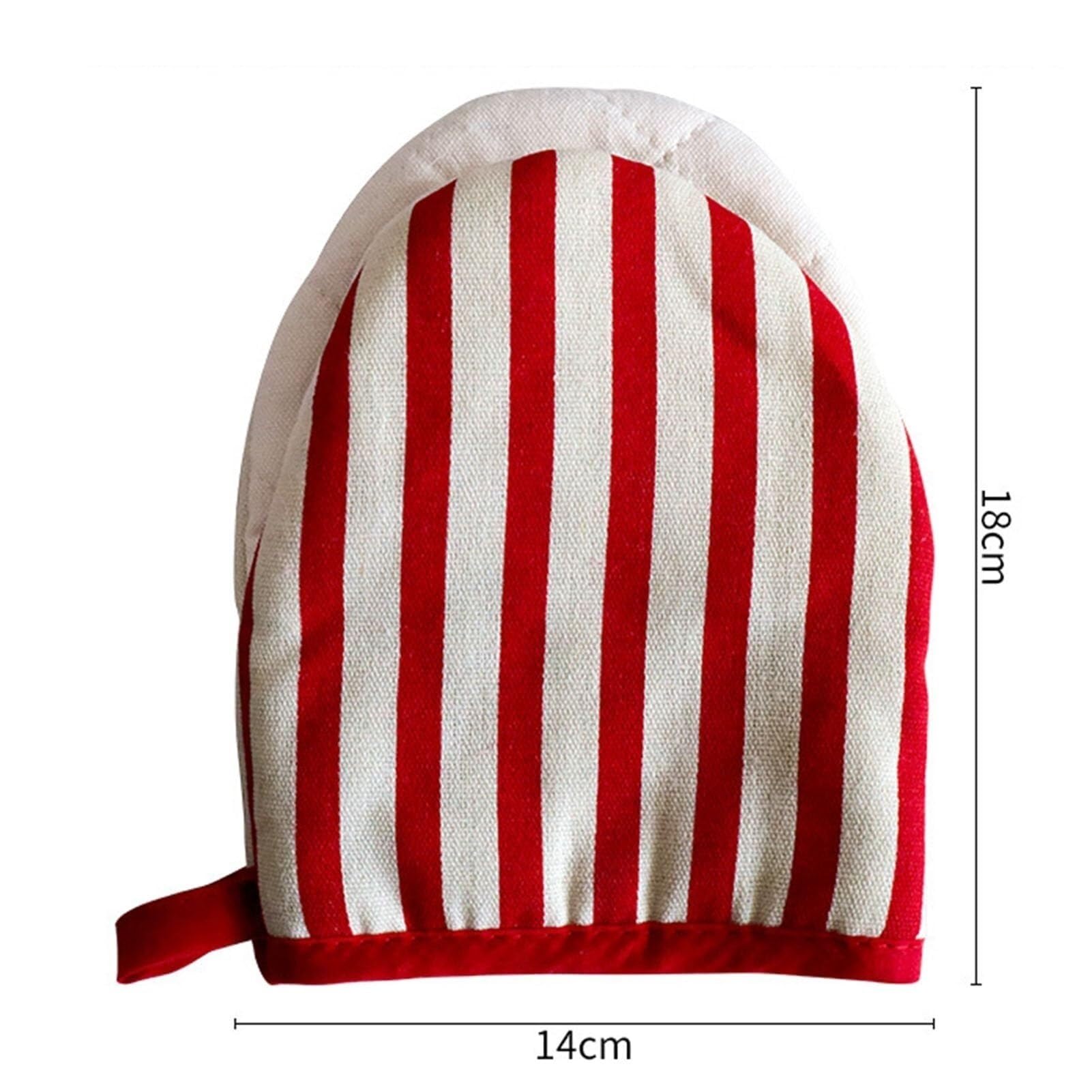 Rękawice do Pieczenia, 1 Para Rękawic Kuchennych Bawełniane, Odporne Na Ciepło I Oparzenia Rękawice Do Kuchenek Mikrofalowych Idealne do Gotowania(Red-Stripe)