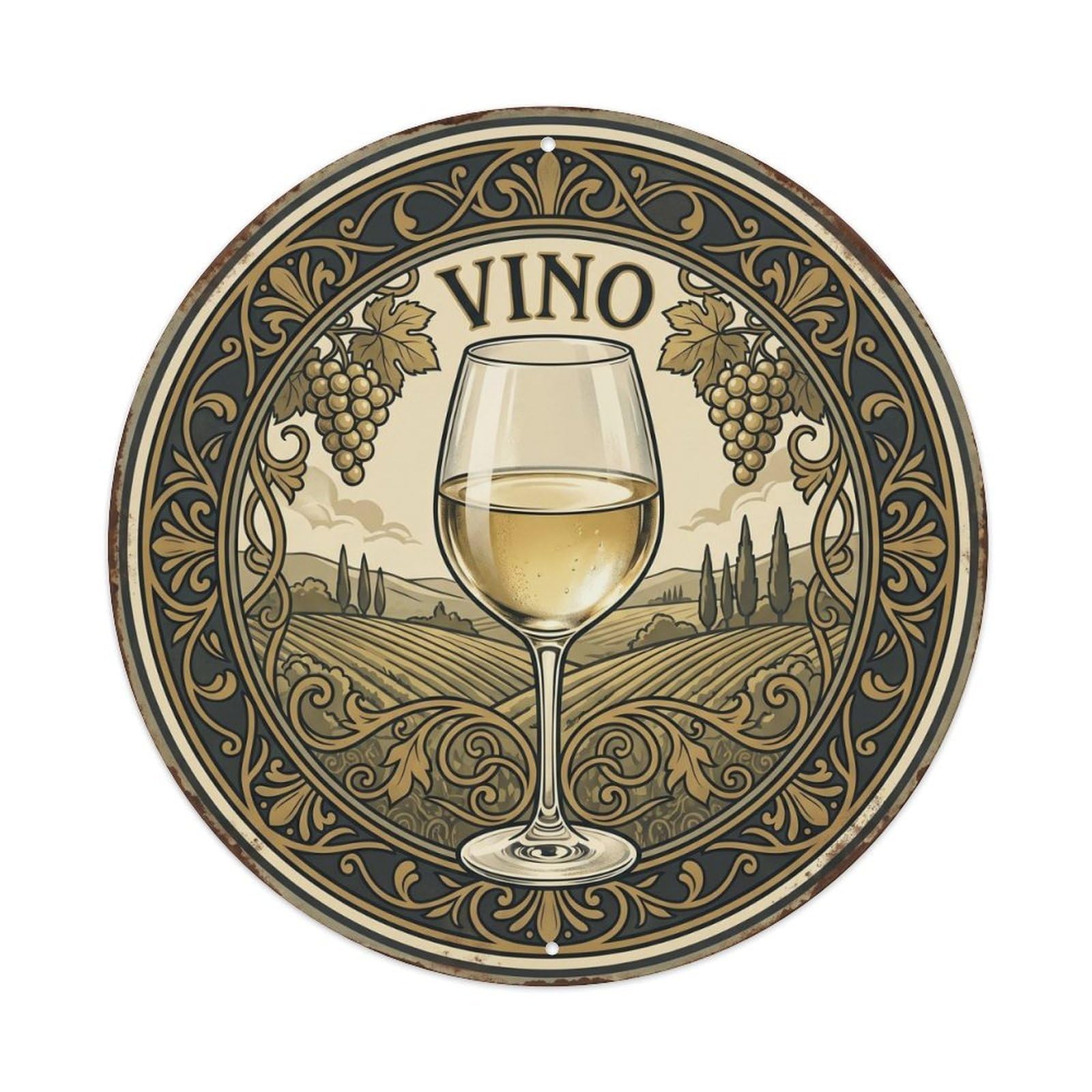 Vineyard Culture Grape Harvest Wine Cellar Classic Metal Tin Sign