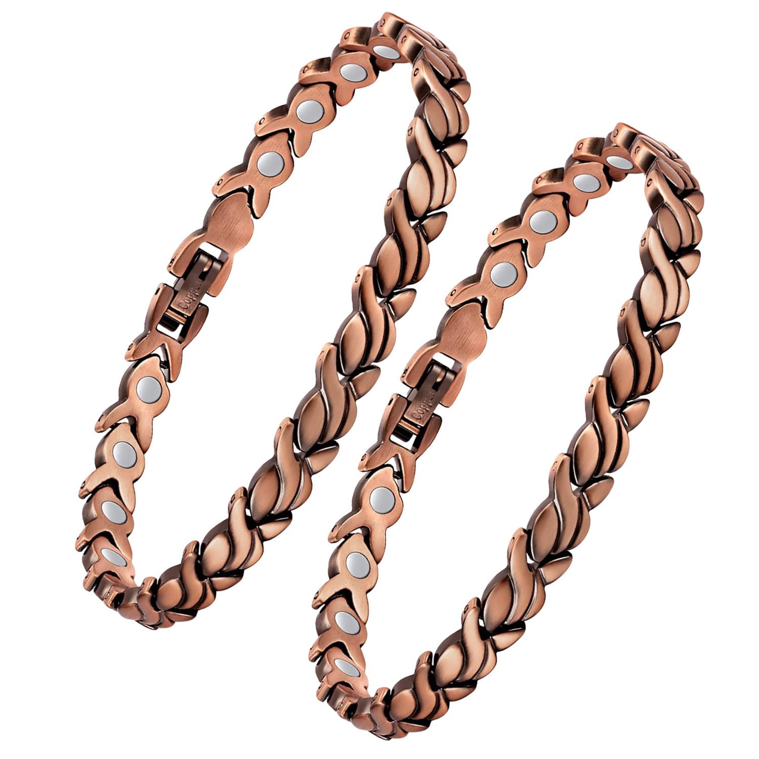 Bracelet en cuivre pour femme en néodyme lympunclog | Bracelet Megnc en cuivre pur 99,99 %, Pulsera de Cobre Para Mujer, réglable avec outil de dimensionnement
