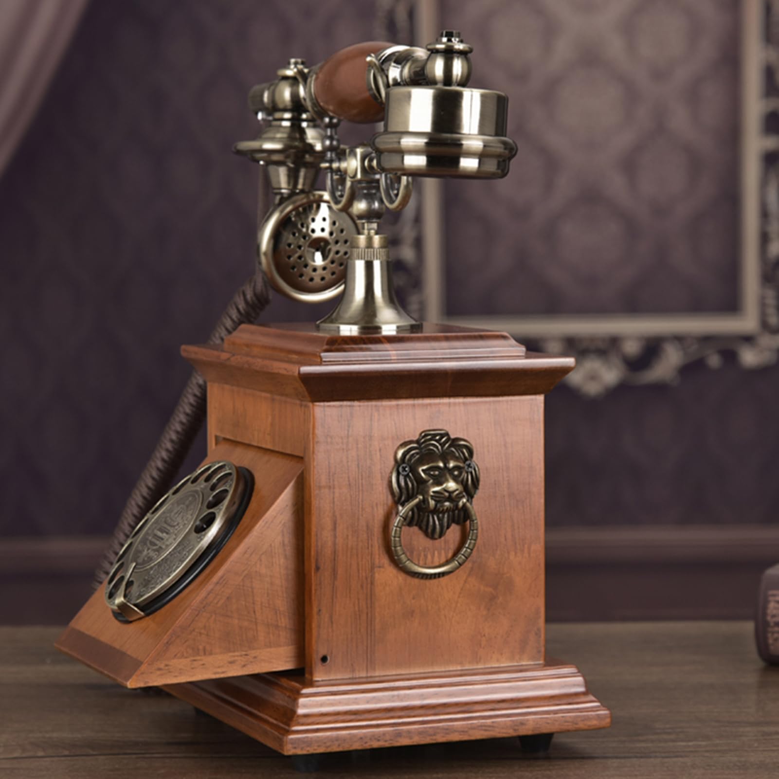 Telefono Fisso retrò con Filo E Tastierino Rotante, Classico Telefono da Scrivania Vintage Vecchio Stile per Casa/Ufficio/Hotel, Regalo Antico con Filo per Anziani