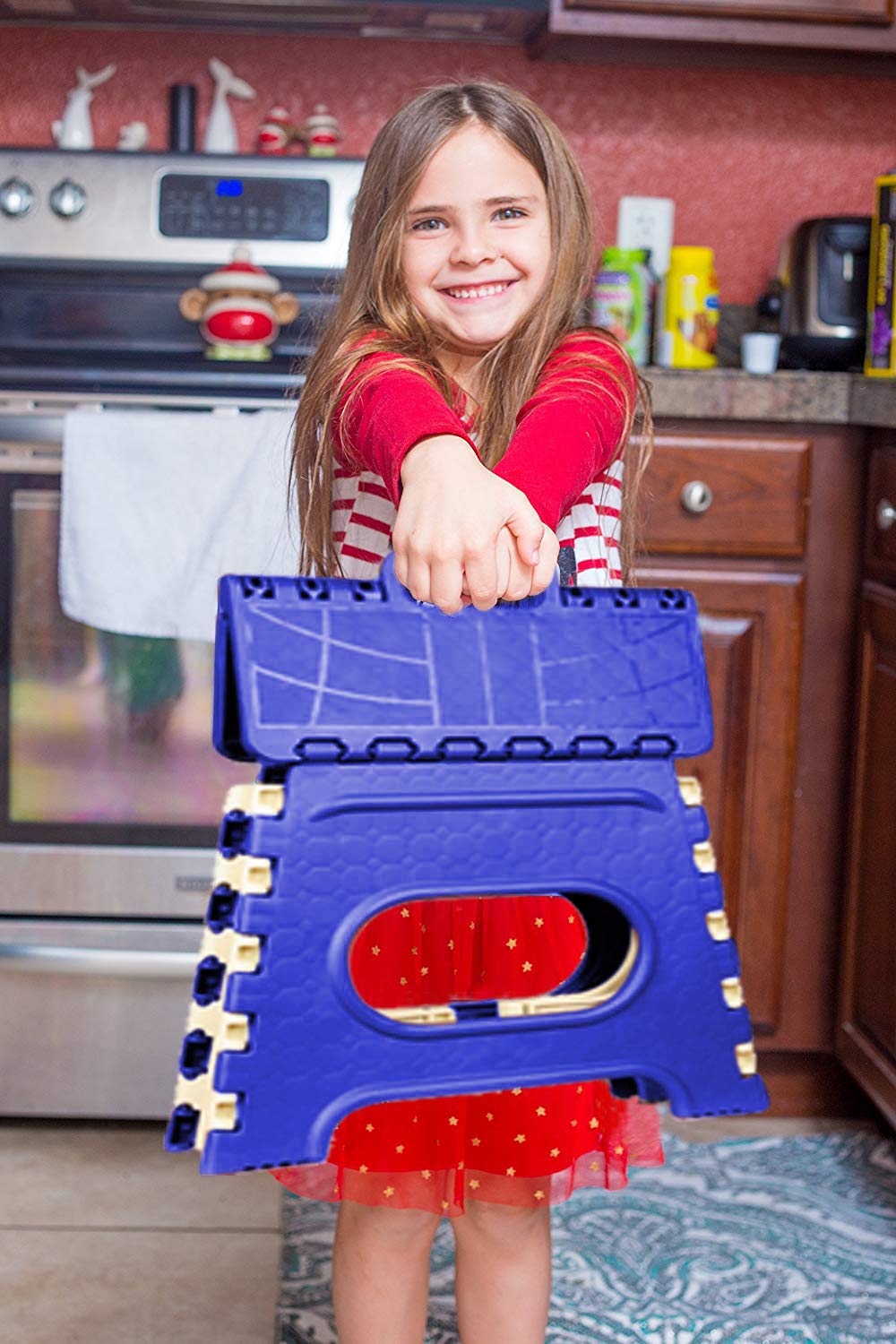 LAFILLETTE Folding Step Stool - 12 inch Height Premium Heavy Duty Foldable Stool for Kids & Adults, Kitchen Garden Bathroom Stepping Stool 3