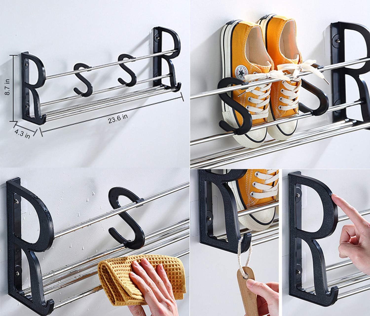 ROMIOR Hanging Shoe Organizer, 3 Pack Shoe Rack Organizer Over The Door or On The Wall Hanging Shoe Rack with Hooks for Closet, Entryway,Kitchen (3 PACK LARGE)